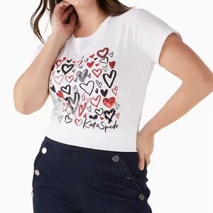 Kate Spade Size XL Scribble Hearts Tee